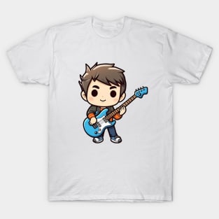 A boy playing his favourite guitar T-Shirt